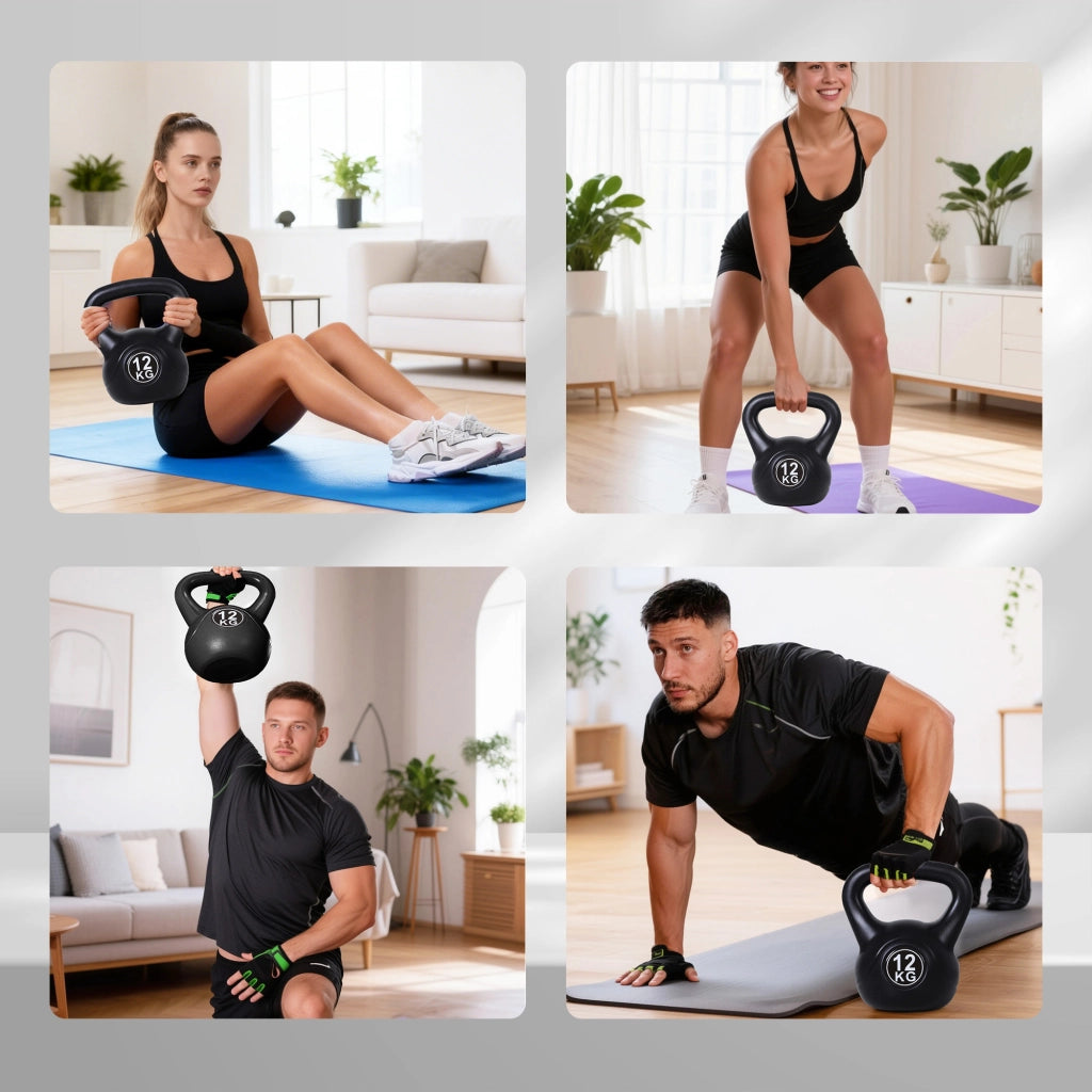 Kettlebell 12 kg ¨C Minimal ¨C 27x21x31 cm nero