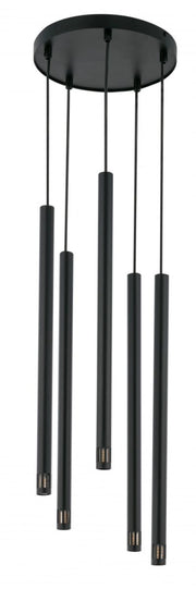 Lampada a sospensione nera moderna Sopel Laser 5xG9