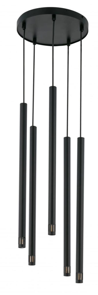 Lampada a sospensione nera moderna Sopel Laser 5xG9