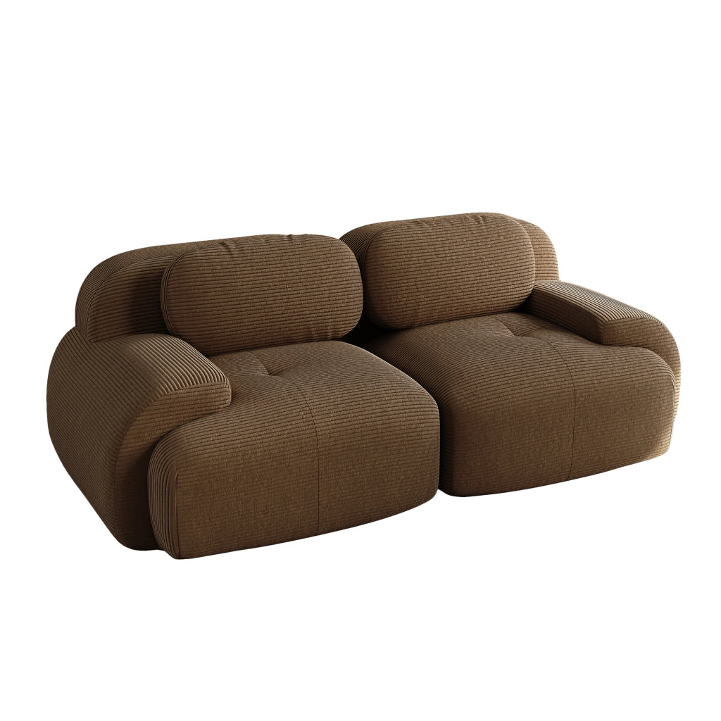 Divano Loveseat in tessuto cord - Zephmum- Modulare combinabile imbottitura elastica