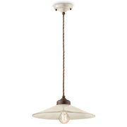 Lampadario Vintage Colors Ferro E Ceramica Crema 1 Luce E27 35Cm