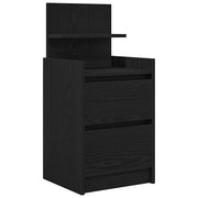 Comodino | Armadio da Notte | Mobiletto da notte con 2 Cassetti Nero 38x34x80 cm