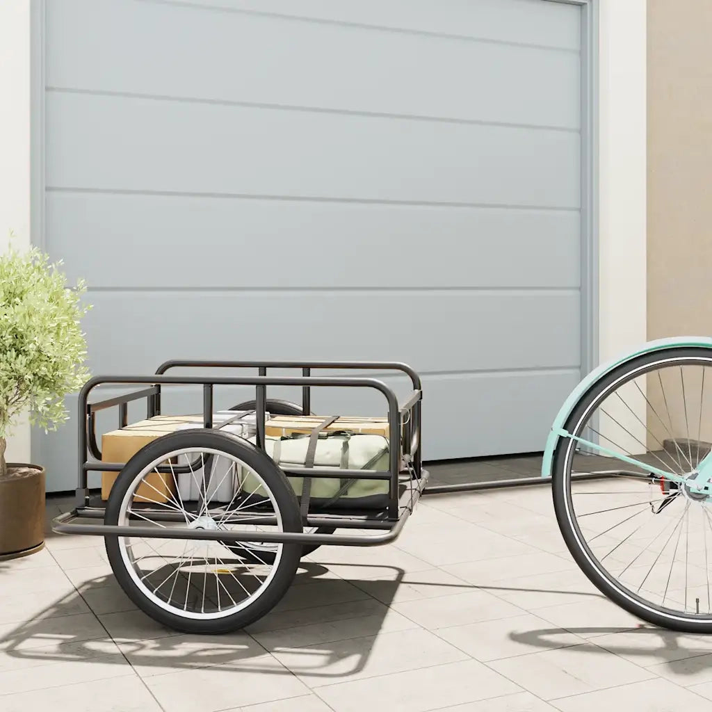 Rimorchio Bici 130x73x48,5cm in Acciaio Nero 91770