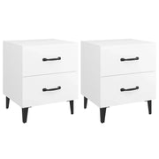 Set di 2 Comodini | Armadio da Notte | Mobiletto da notte Bianchi 40x35x47,5 cm
