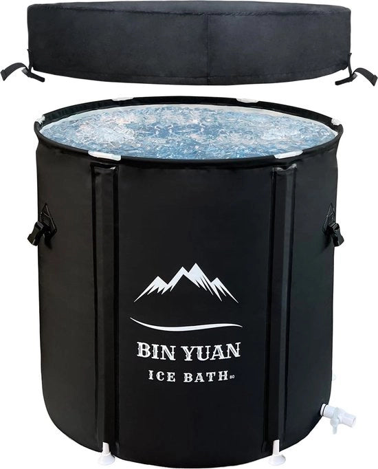 Bad kuip opvouwbaar per adult con copertura, 80 x 75 cm, bagno con ghiaccio, bagno con ghiaccio libero, bagno con ghiaccio mobile, bagno con ghiaccio, bagno con ghiaccio, vasca con ghiaccio, bagno con ghiaccio all'aperto (nero + copertura)