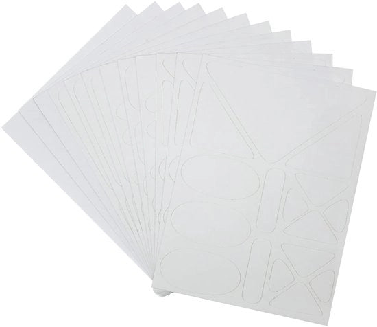 Corona d'oro - Pannelli autoadesivi in Nylon - Pannelli di riparazione per abbigliamento - Bianco - Adatto per giacche da dono - Riparazione di buchi e strappi - 12 fogli