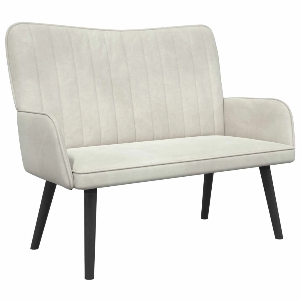 Sofa a Due Posti Crema 115 x 61 x 87 cm Velluto 42028957
