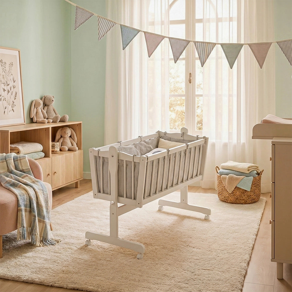 Lettino per bambini Bianco 40x90 con ruote Vitalispa
