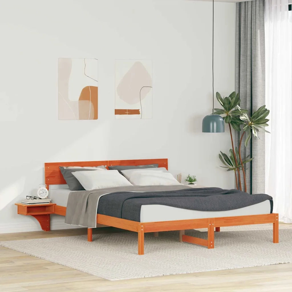 Struttura del letto Marrone cerato 160 x 200 cm Pino massello 873441