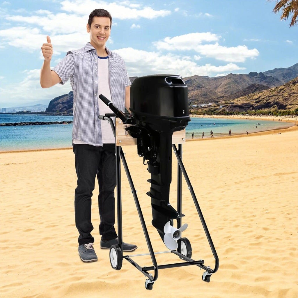 Carrello per Motore Fuoribordo, Supporto per Motore Fuoribordo con Ruote, Capacità di 150 kg, Resistente e Robusto, per Riparazioni, Manutenzione e Trasporto