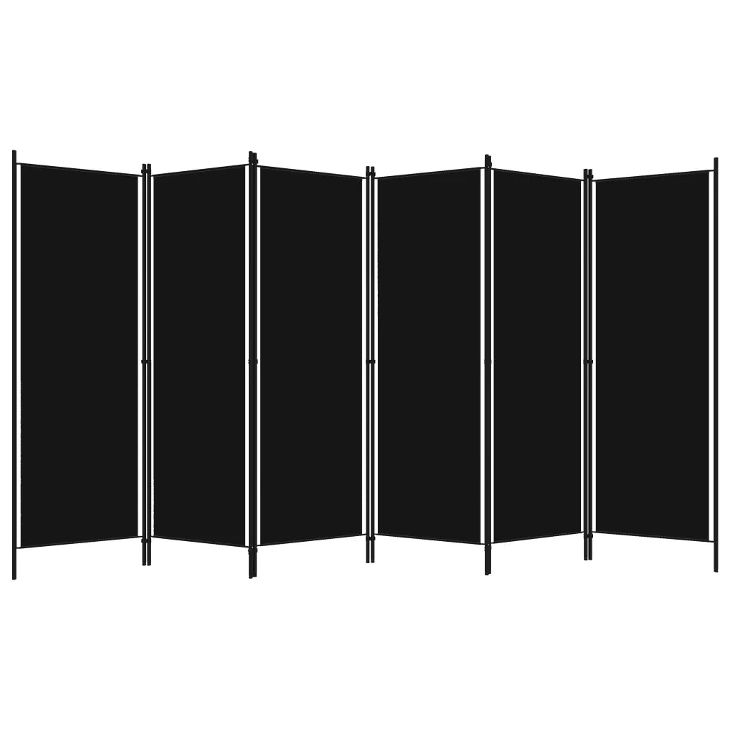 Divisorio Ambienti | Divider per stanze | Paravento a 6 Pannelli Nero 300x180 cm