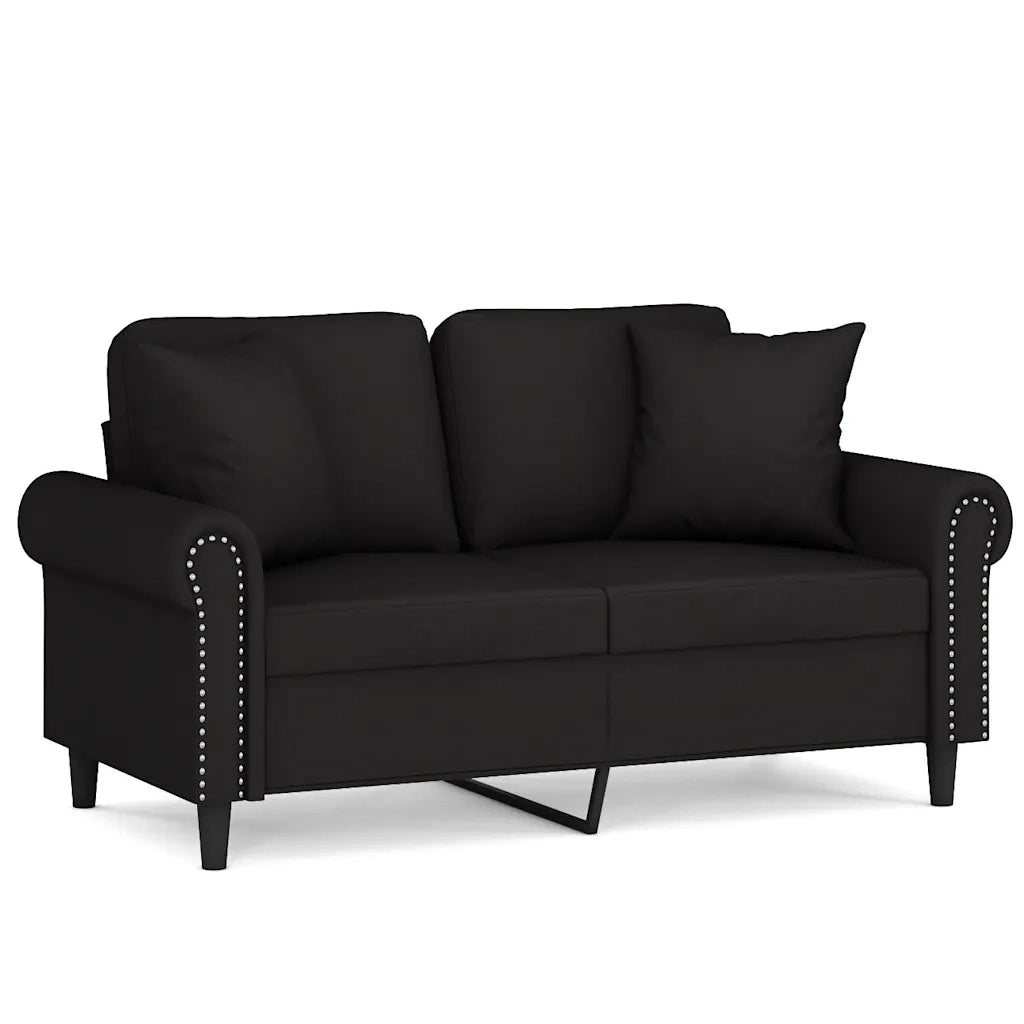 Divano a 2 Posti con Cuscini-Sofa 2 Posti con Cuscini Nero 120 cm in Velluto 976691