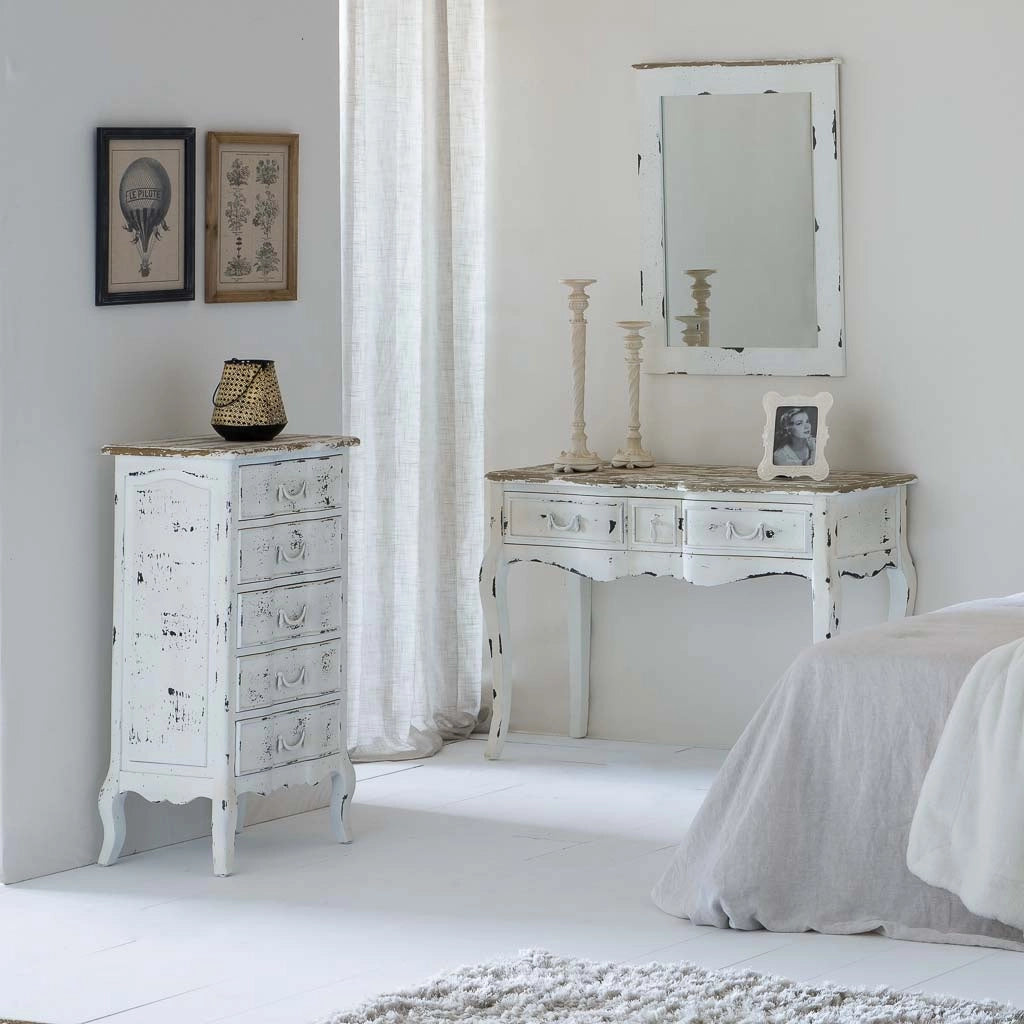 Mobile da ingresso in legno laccato bianco 115x50x80h
