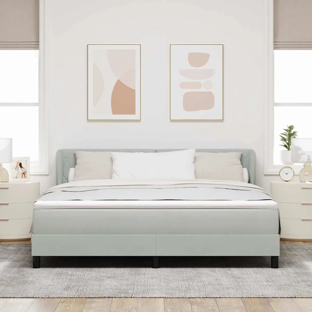 Letto a molle con materasso Grigio chiaro 180 x 200 cm Velluto 3340346