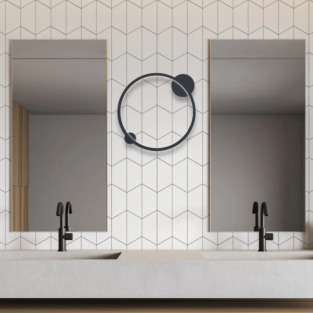 Lampada parete/soffitto Saturno nera LED 25W Milagro