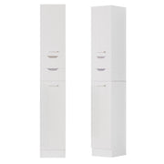 Armadio da bagno in legno bianco, colonna a scaffali, pratico e capiente, stile loft, 180 cm