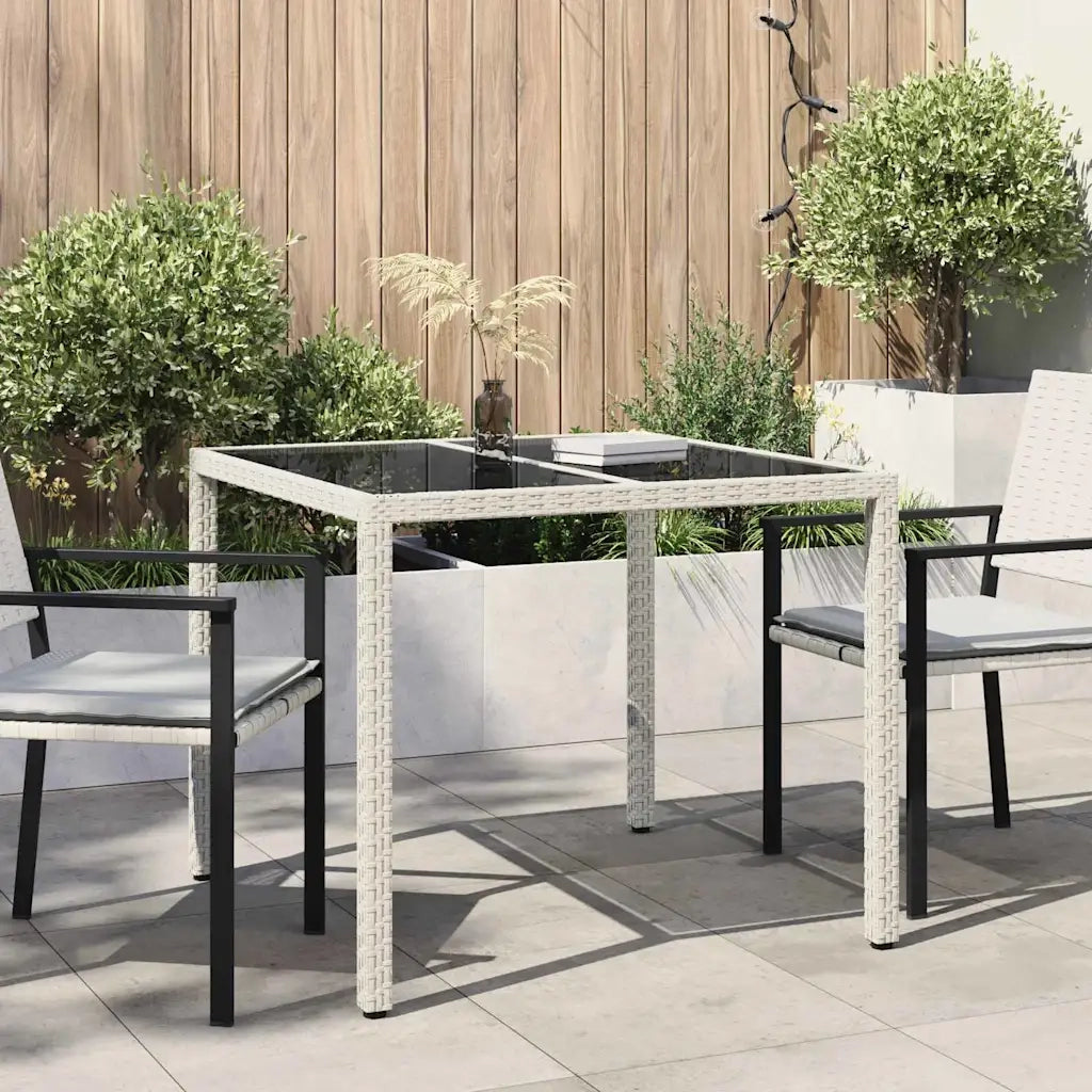 Tavolo da Giardino Bianco 90 x 90 x 75 cm polyrattan 362535