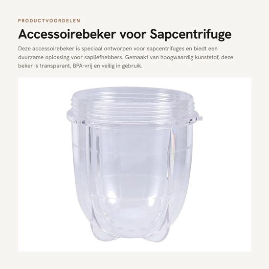 Accessorio centrifuga per miscela - BPA-vrij - Contenitore in plastica trasparente - Duurzaam - Modello con alta e bassa cup - Accessori di ricambio - Contenitore per centrifuga per miscela