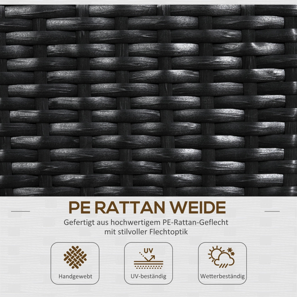 Fioriera con Spalier ¨C Xylo ¨C Polyrattan Nero 103x29x103 cm