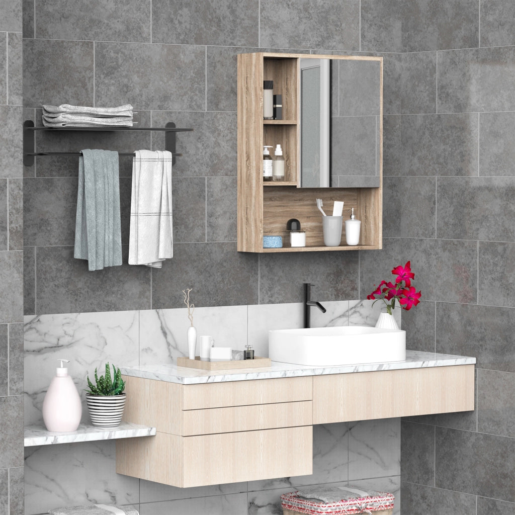 Armadio con Specchio ¨C zephmum ¨C 60x15x76 cm Rovere