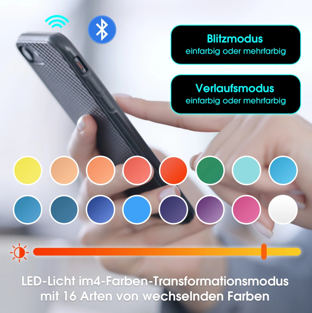 Mobile TV moderno 200x35x53 cm con striscia LED Bluetooth; nero e noce