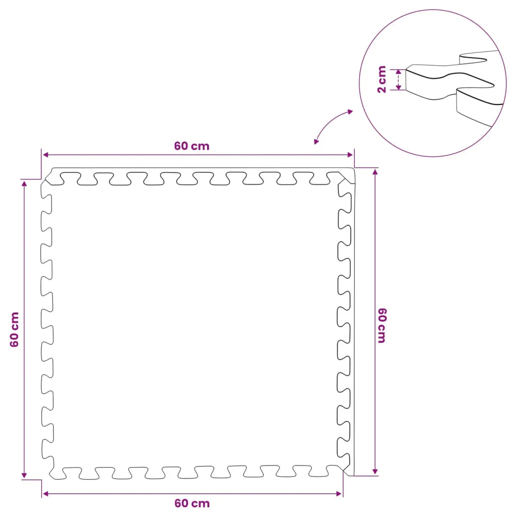 Tappeti 12 pcs legno 4,32 m² Schiuma EVA 42040751