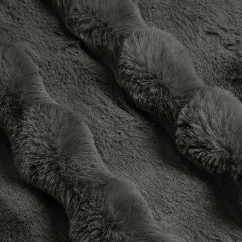 Coperta antiscivolo in sintetica di coniglio Olite Grigio Scuro