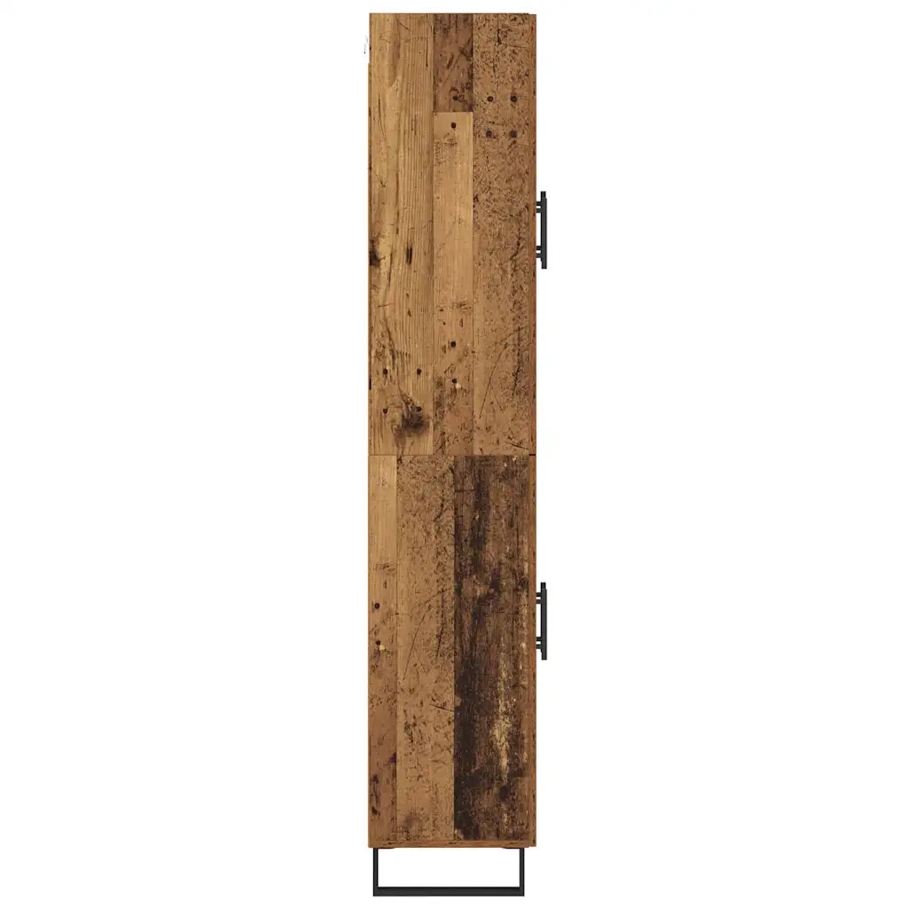 Credenza 2 pcs Legno vecchio Legno Stratificato e Vetro 3403195