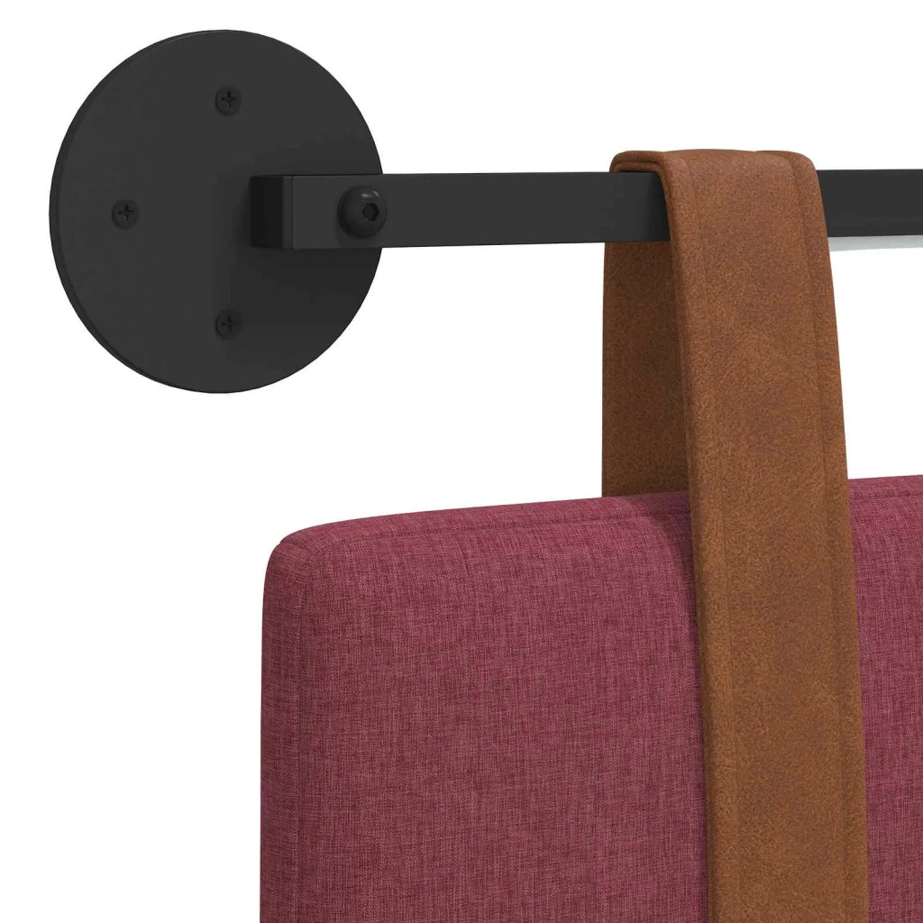 Testiera | Testata sospesa Con luce LED Rosso Vino PU Antico