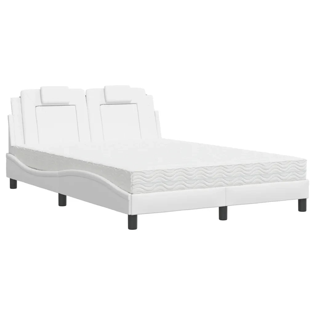 Letto Viana con Materasso Bianco 140x200 cm in Similpelle