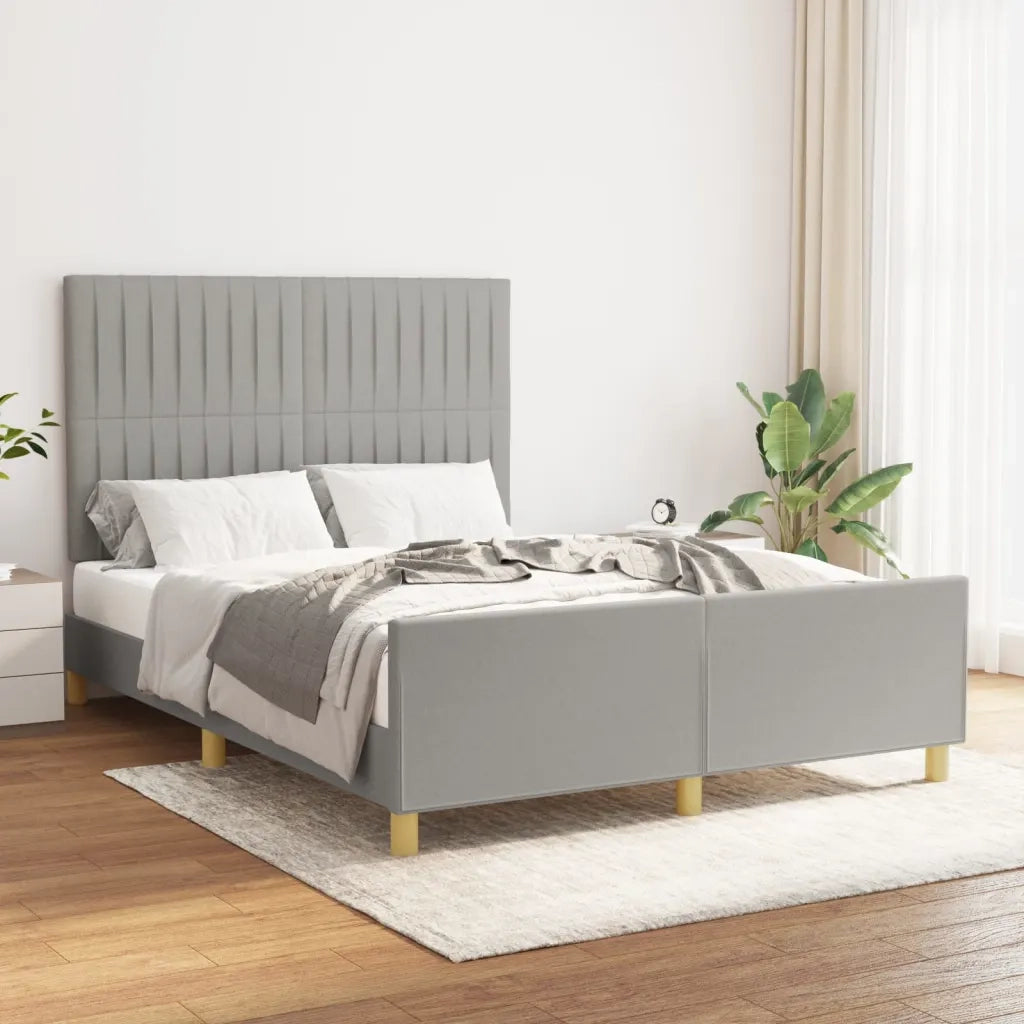 Letto matrimoniale | Letto per adulti | Giroletto senza Materasso Grigio Chiaro 140x190 cm Tessuto