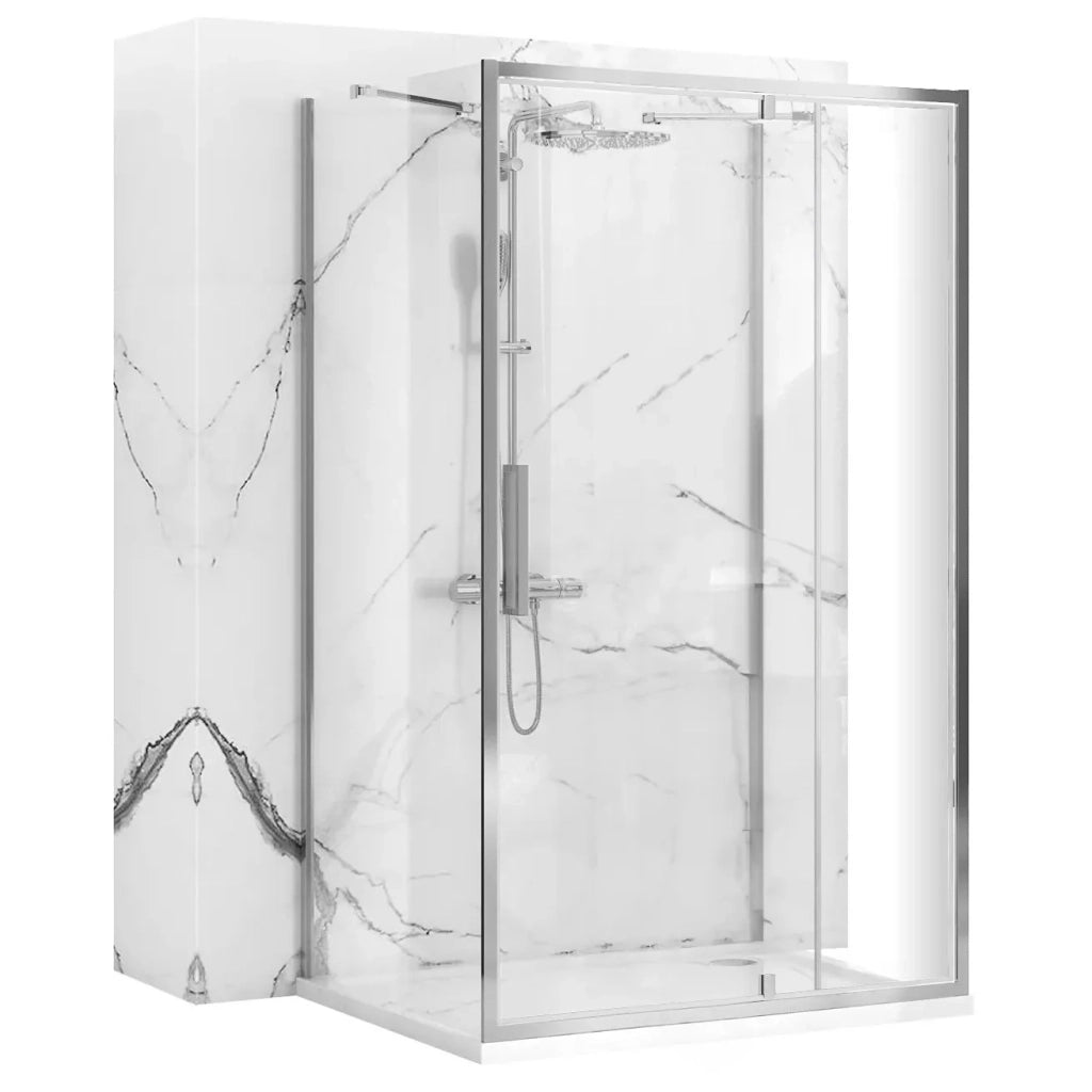 Cabina Doccia A Parete Rea Rapid Swing Chrome 120x100