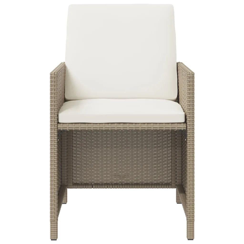 Set da Pranzo da Giardino 5 pz con Cuscini Beige in Polyrattan 3095527