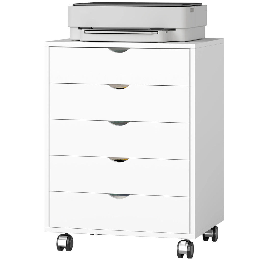 Scrivania con cassetti e ruote ¨C Xylo ¨C Bianco 90x50x75 cm