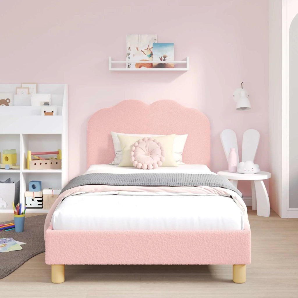 Struttura letto bambini con testata-Giroletto per bambini Rosa 80 x 200 cm Boucl¨¦ 989142