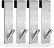 Set di uncini a douché - acciaio inossidabile - 4 pezzi - argento - 17,8cm
