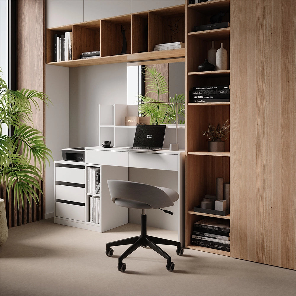 Vicco Scrivania Bianco 139.8 x 40 cm con cassetti