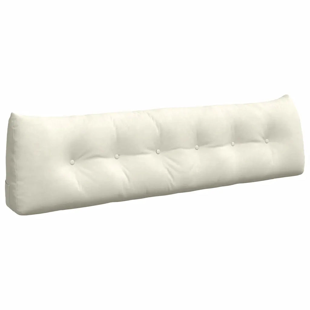 Cuscino per Schiena Crema 180 x 24 x 50 cm Velluto 42014583