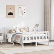Letto senza Materasso-Struttura Letto Bianco 140x190 cm Legno Massello di Pino 129695