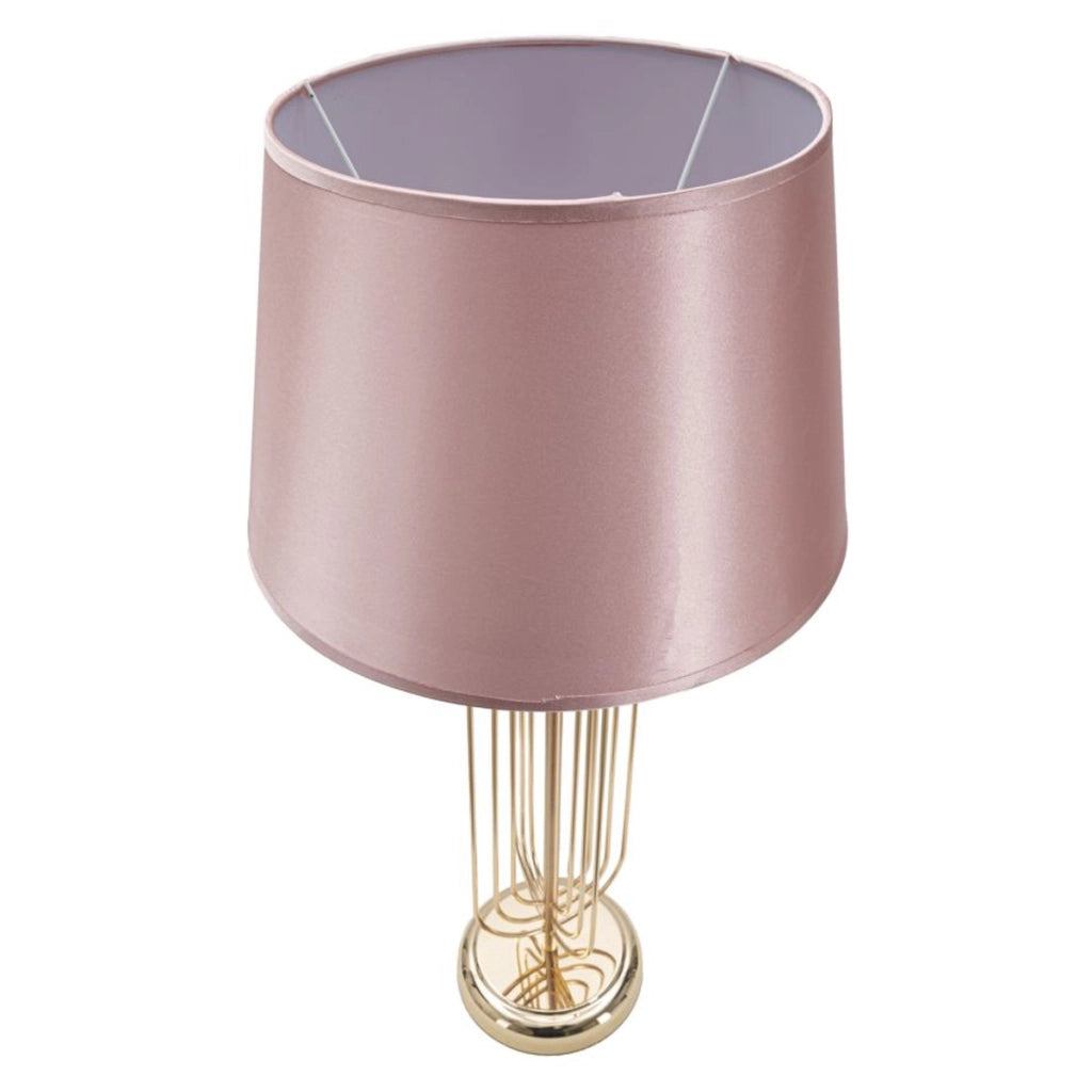 Lampada da Tavolo VKH138, Rosa, Metallo, 33x33x64 cm