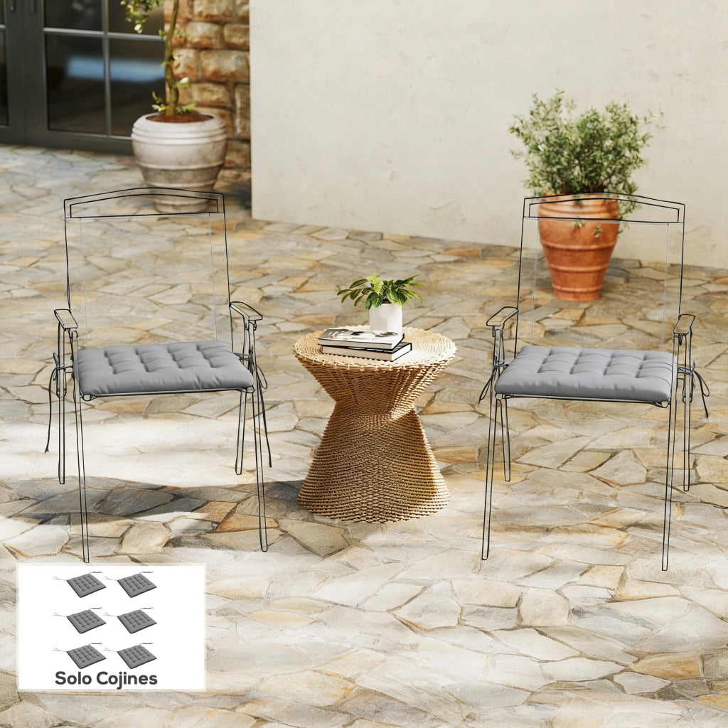 Cuscini per Sedie da Pranzo ¨C Minimal ¨C 6 Pezzi 40x40 cm Grigio