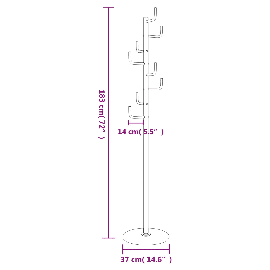 Appendiabiti Bianco 183 cm in Ferro Verniciato a Polvere CFW5571750