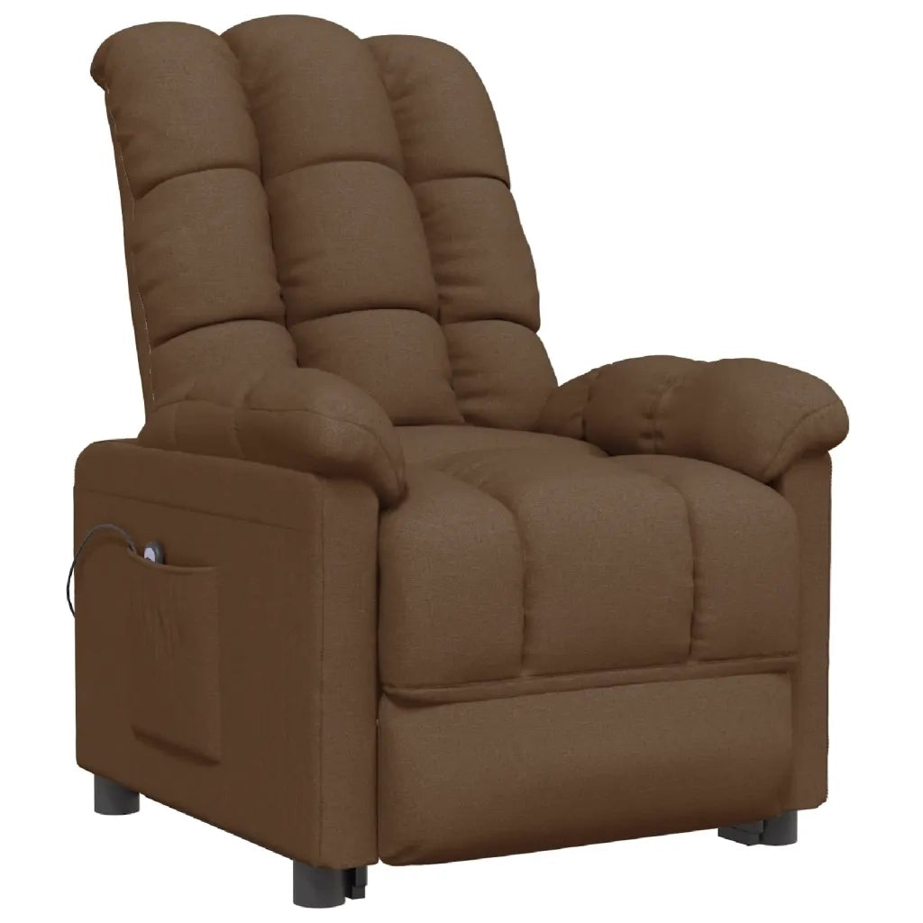 Poltrona Elettrica Reclinabile Marrone in Tessuto 3073752