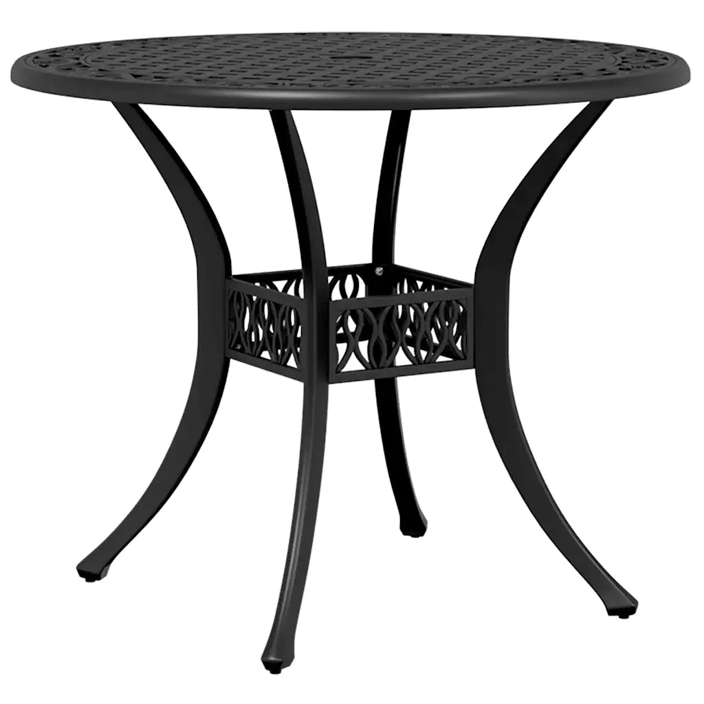Tavolo da Giardino | Tavolino da esterno Nero ?90x75 cm in Alluminio Pressofuso