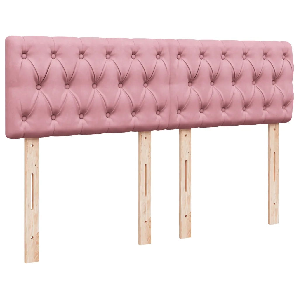 Giroletto a Molle con Materasso Rosa 160x200 cm in Velluto 3286365