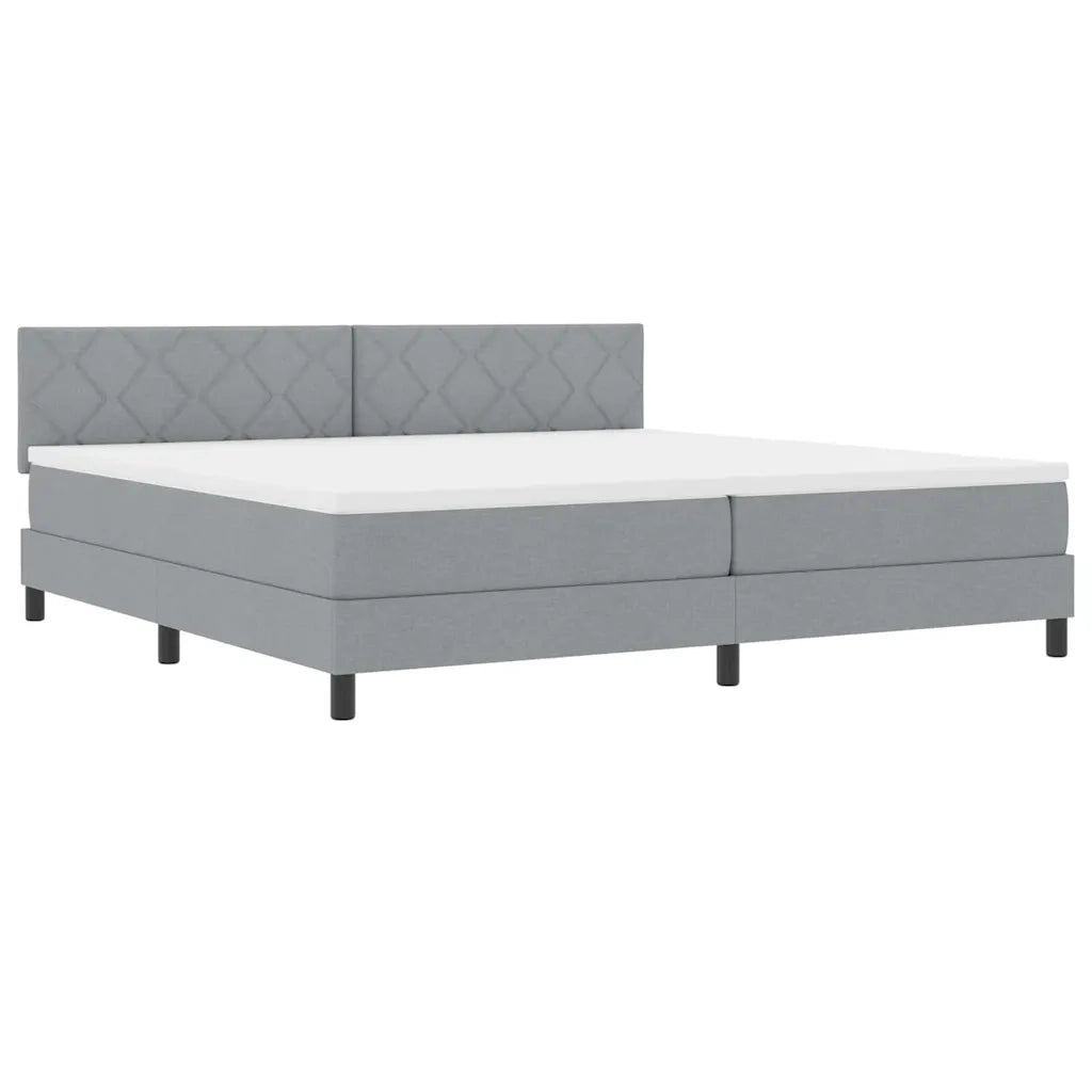 Letto a molle con materasso Grigio chiaro 200 x 200 cm Tessuto 3342310