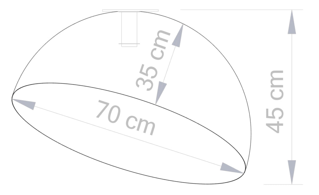 Plafoniera cupola nera oro 70cm E27 15W Sigma Sfera