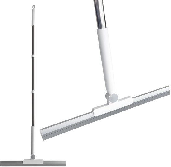 Douchewisser in gom, per la pulizia di pavimenti da bagno, 133 cm progettato a sezioni, rimuove acqua, pelo di animali e schiuma di sapone, spazzolino per pavimenti da bagno, finestre e specchi (bianco 32 cm)