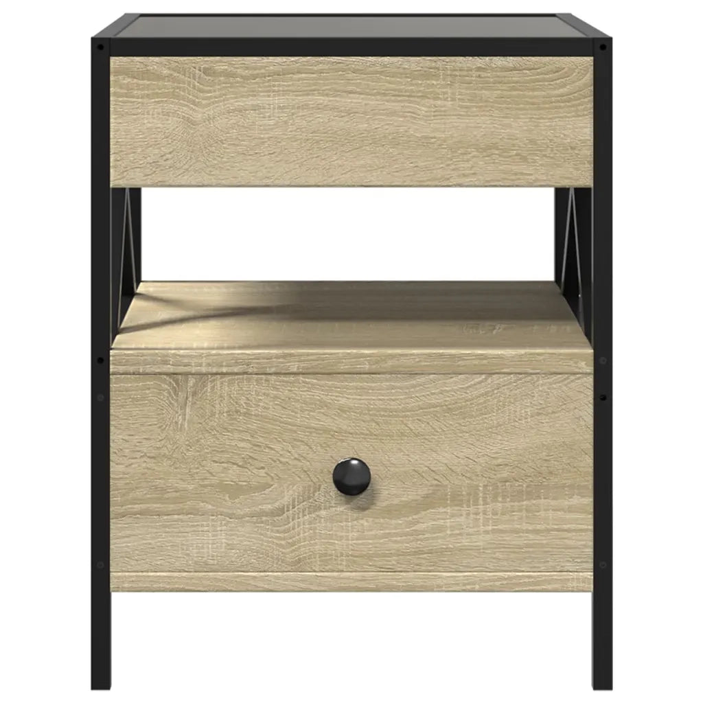 Comodino con LED Infinity Rovere Sonoma 40x40x51 cm 3284102