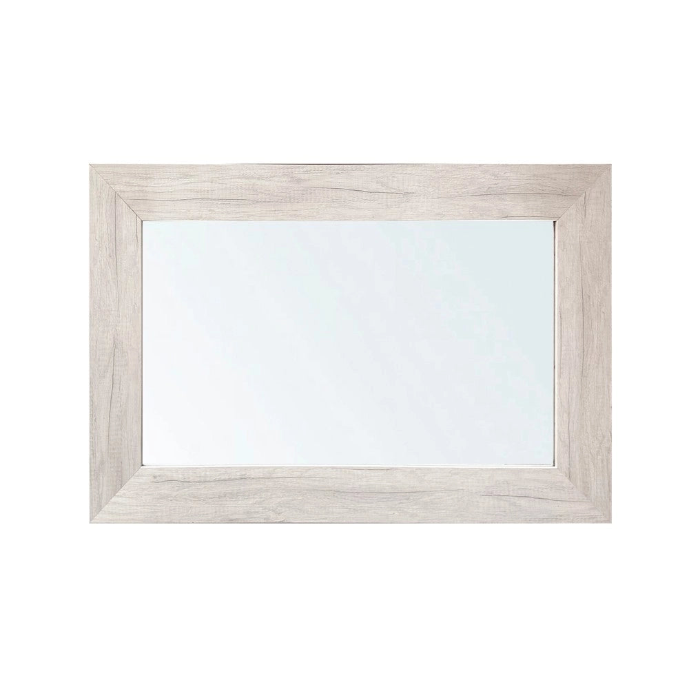 Specchiera Loto Rettangolare con Cornice quercia bianca 102x65 cm. – Eleganza Naturale per Ogni Ambiente